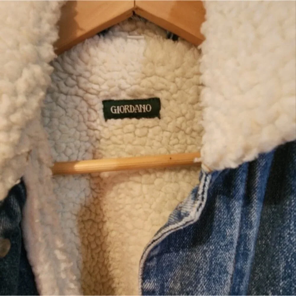 Vintage Giordano Blues Jean Sherpa Mens Xs, Womens Medium EUC‎ Cotton
